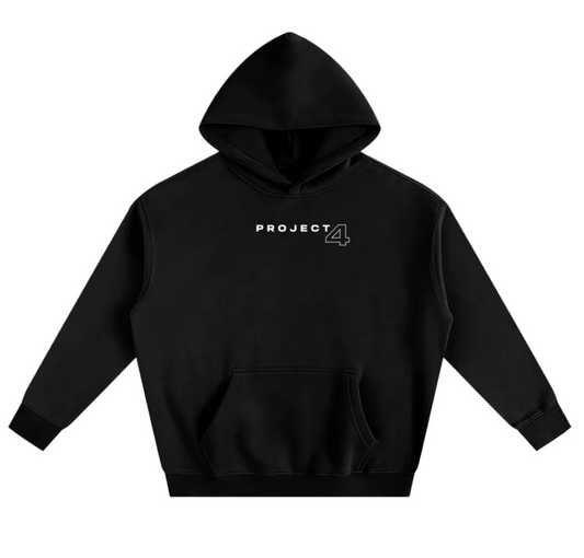 PROJECT4 IV4 White Oversized Premium Hoodie