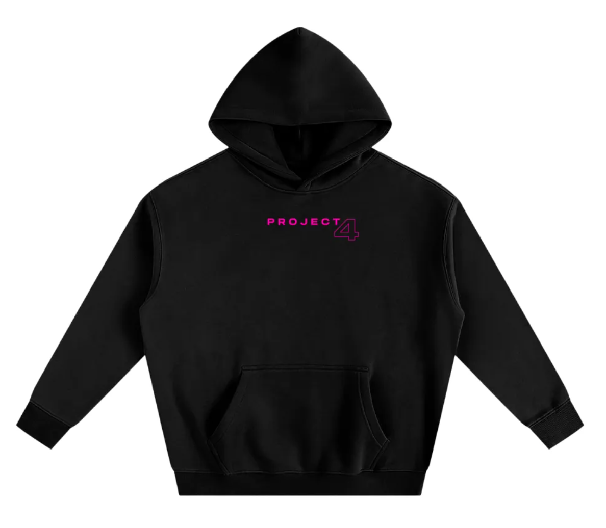 PROJECT4 IV4 Pink Oversized Premium Hoodie